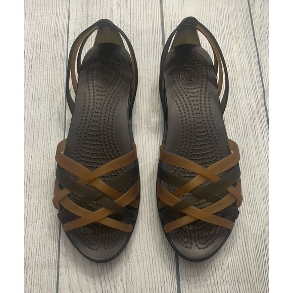 Crocs Croc Women’s Ladies Brown Strappy Sandals Shoes, Size Adult 6 - Picture 1 of 4